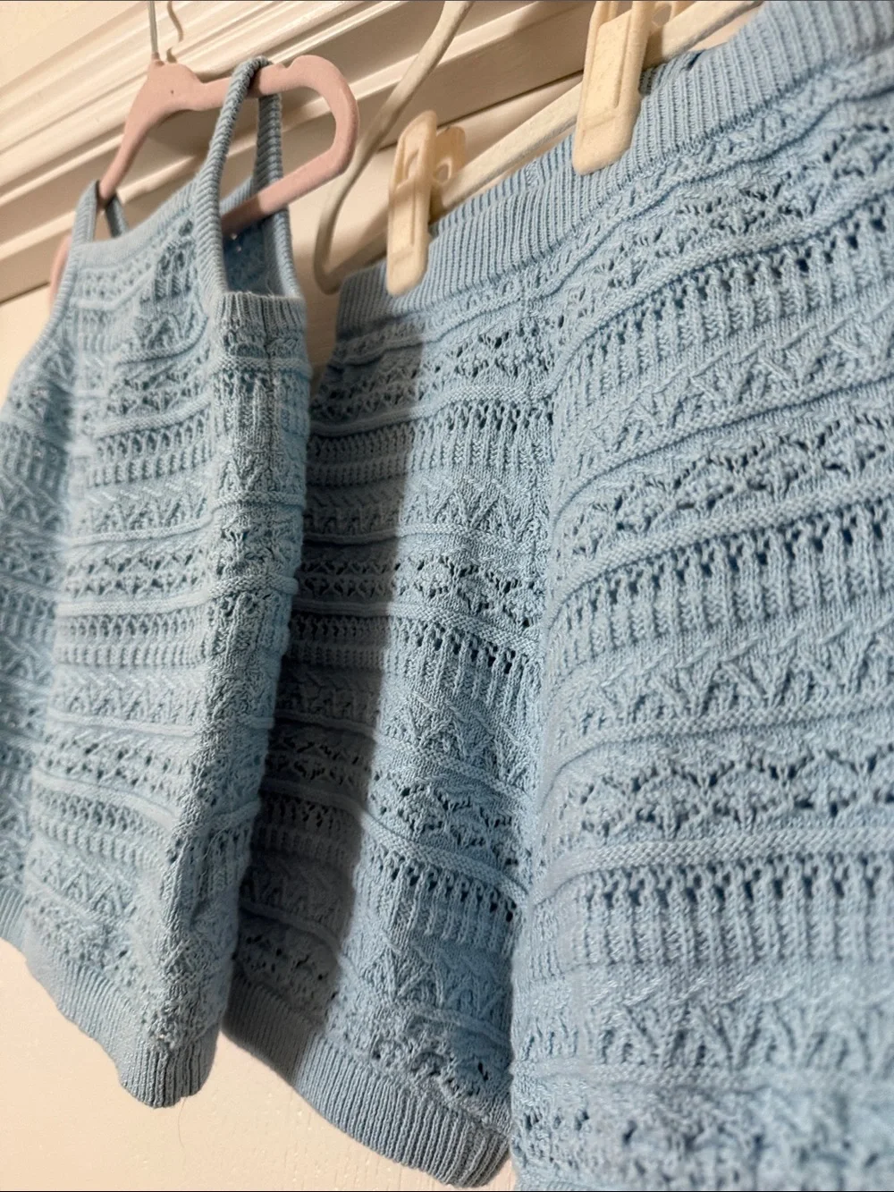 H&M Adorables Blue Knit Tank & Shorts Set